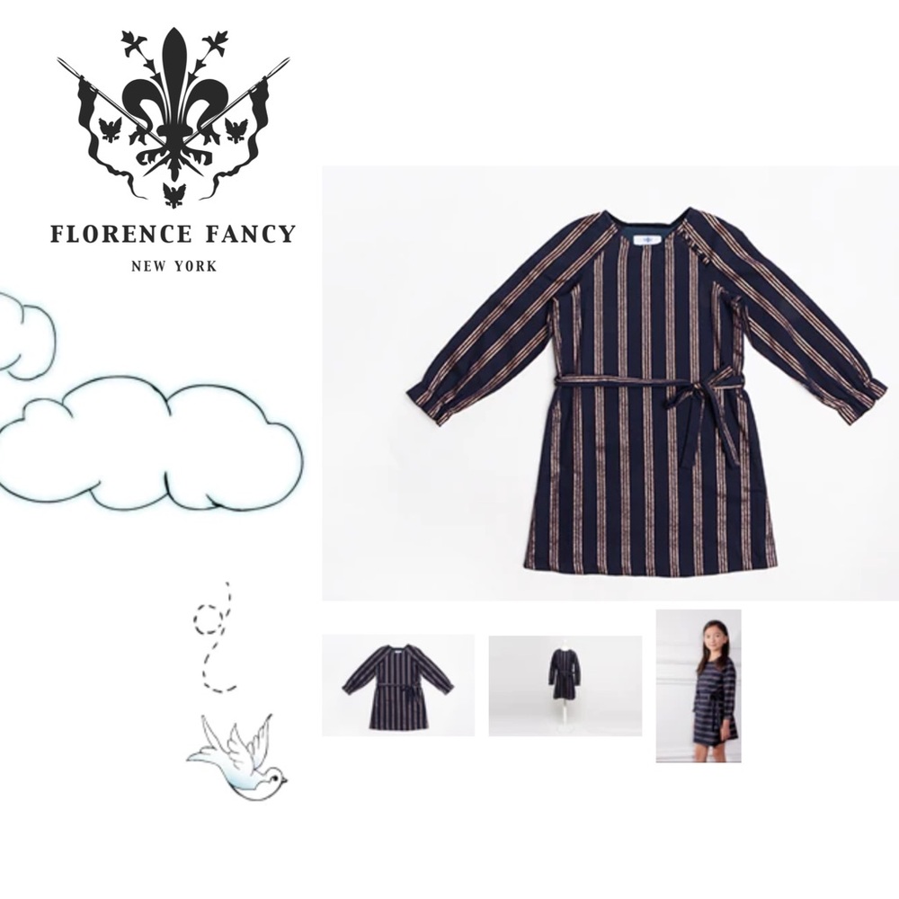 Florence Fancy Navy Striped Jackie Dress